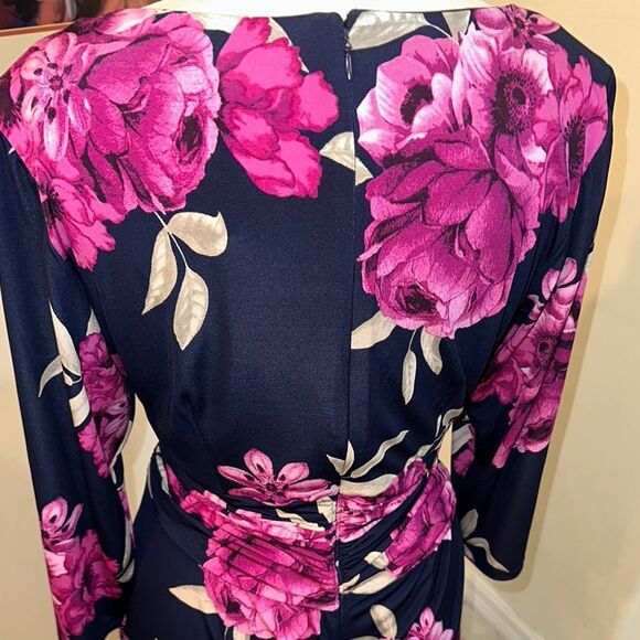 Jessica Howard Navy/Pink Floral Dress Size 14W - Picture 11 of 12
